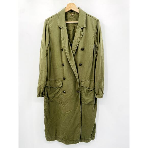 Free people Army Green Lightweight trench Coat - Picture 4 of 8